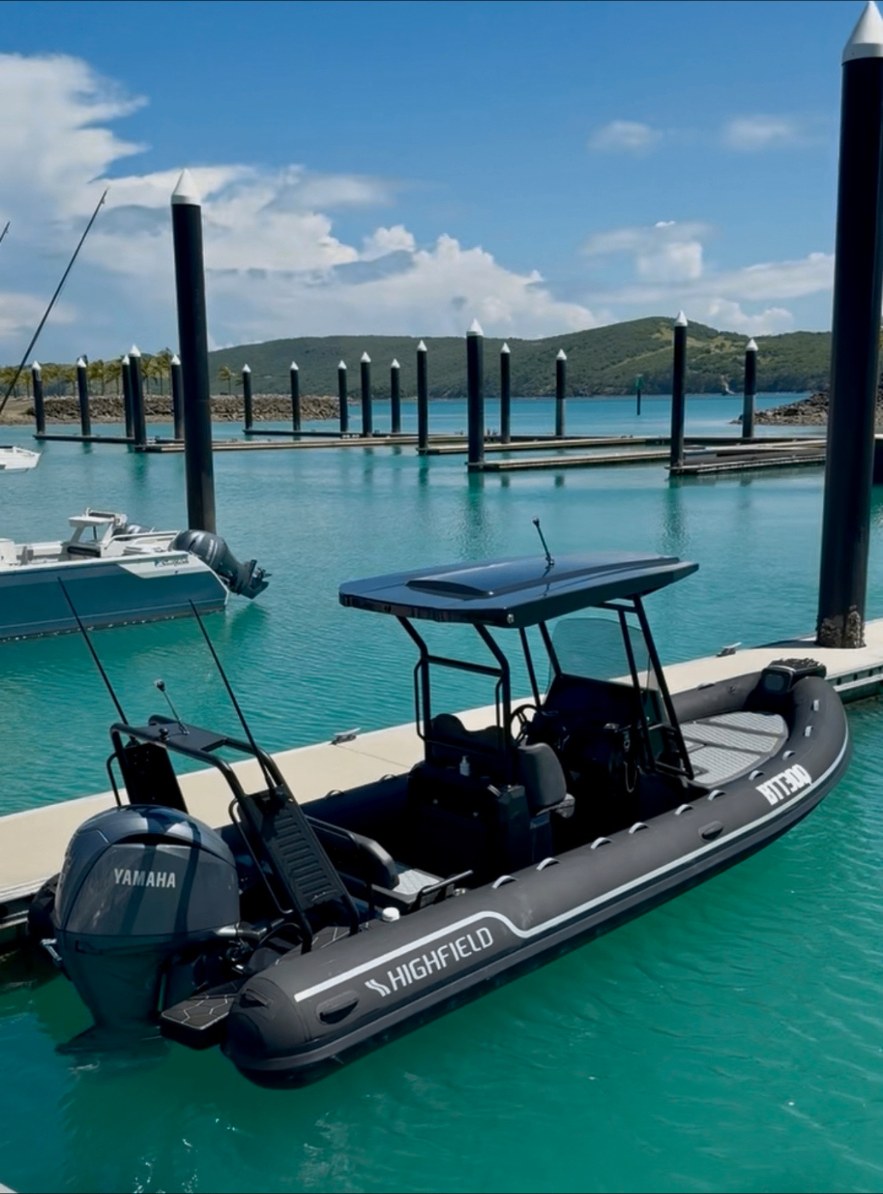 Highfield Sport 660 with Yamaha outboard at the Airlie Beach marina